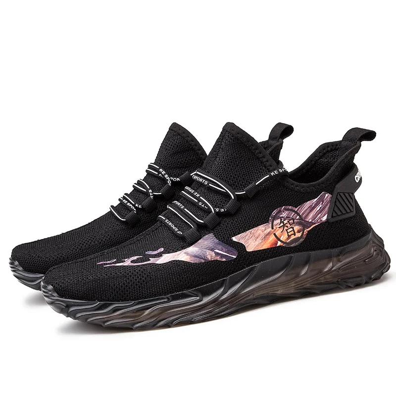 

Summer Soft Men Casual Shoes Thin Breathable Flying Knit Deodorant Wear Light Bottom Sports Shoes Mesh Student Fashion Shoes