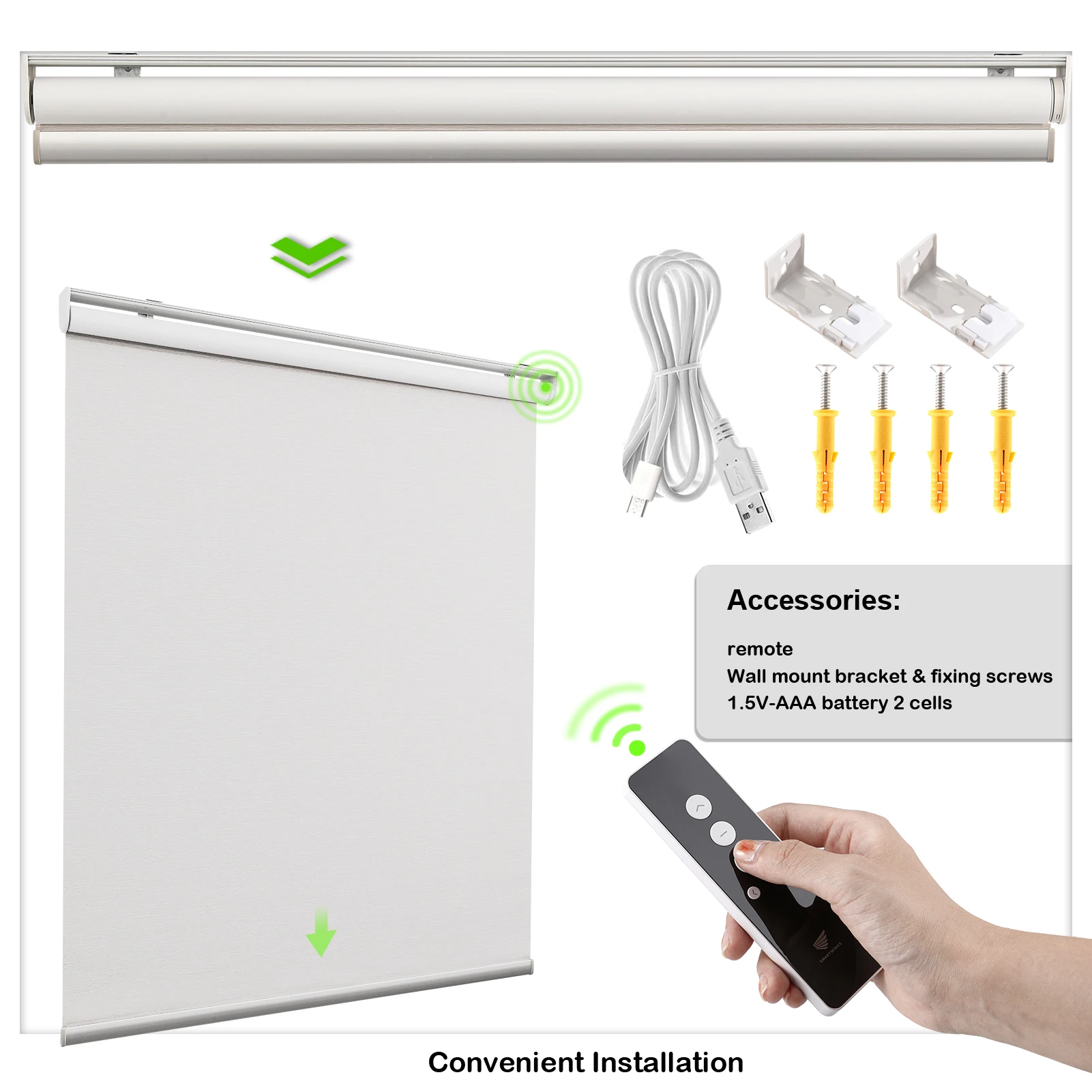 

Auto Smart Fireproof Blackout Fabric Battery Tubular Motor Control Wifi For Motorized Roller Blinds, Customized color