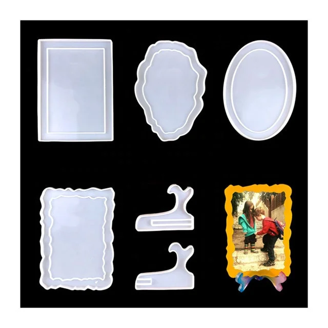 

Resin Photo Frame Molds Large Size Silicone Picture Frames Resin Molds for Casting Square Round Irregular Shape Silicone Molds, White