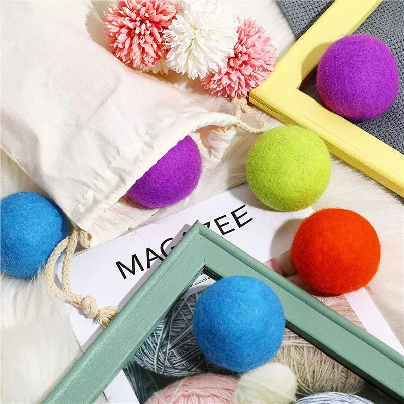 Color wool dryer balls editorial detail