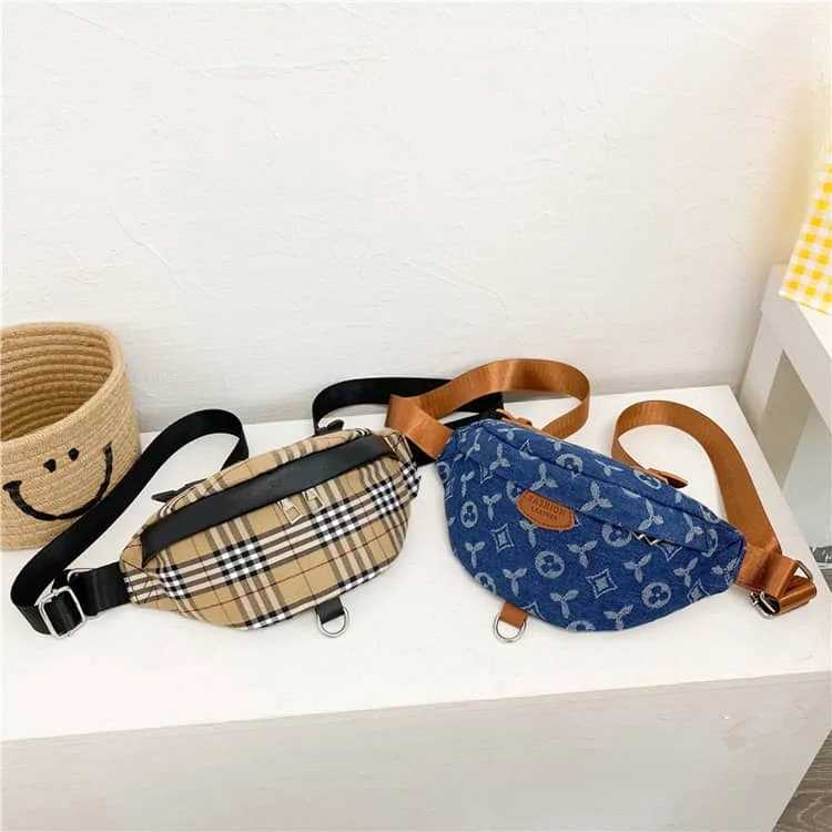 

Luxury designer mini cute shoulder bag fanny pack for children kids boys girls, Can be customised according to client's request