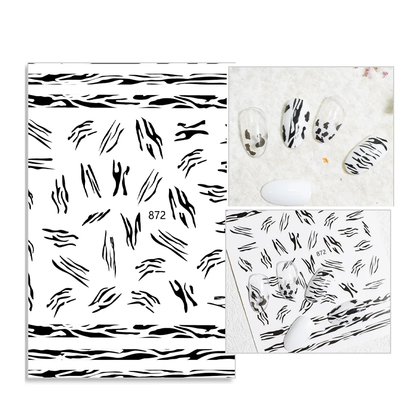 

Stock wholesale Self-adhesive Princess/Cow/Milk Pattern DIY Nail Art Stickers