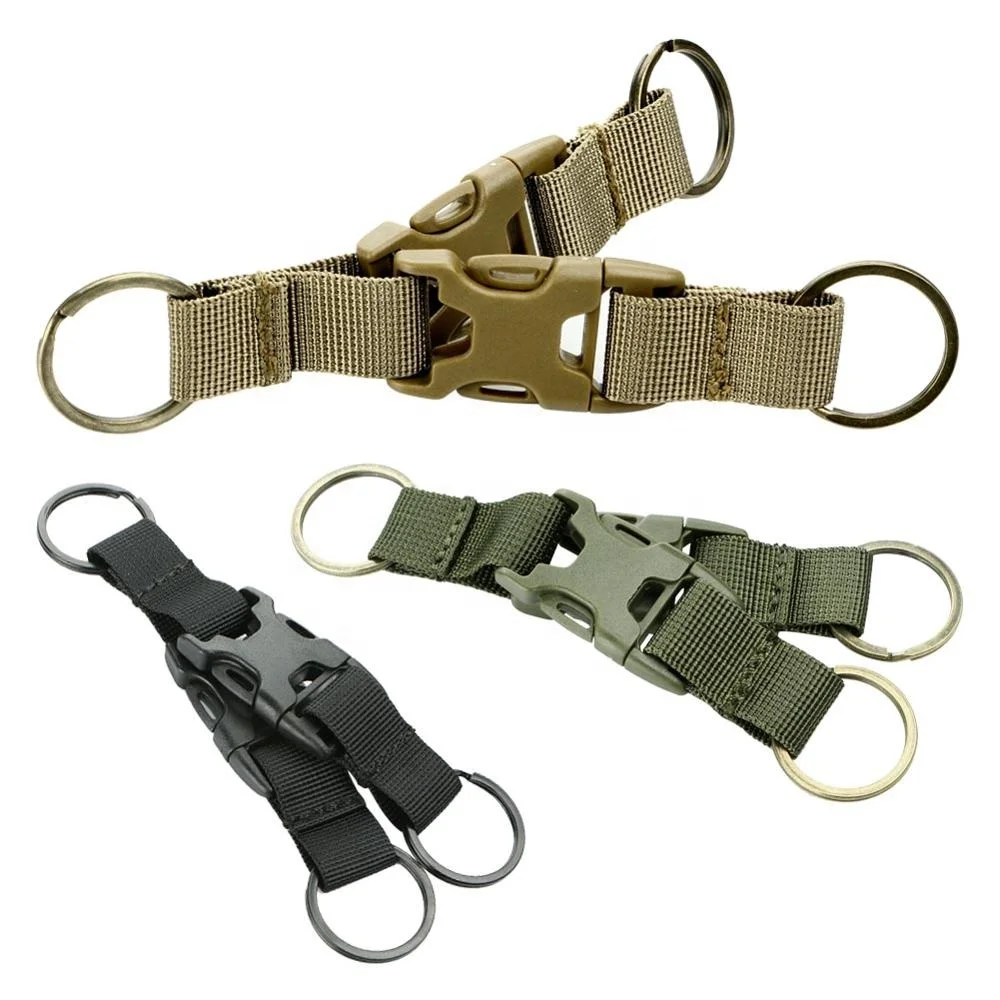 

Outdoor Sports Clothing Accessories Survival Gear Military Nylon Keychain Clasp Molle Hook Tactical Carabiner Backpack Hooks, Black, mud, army green