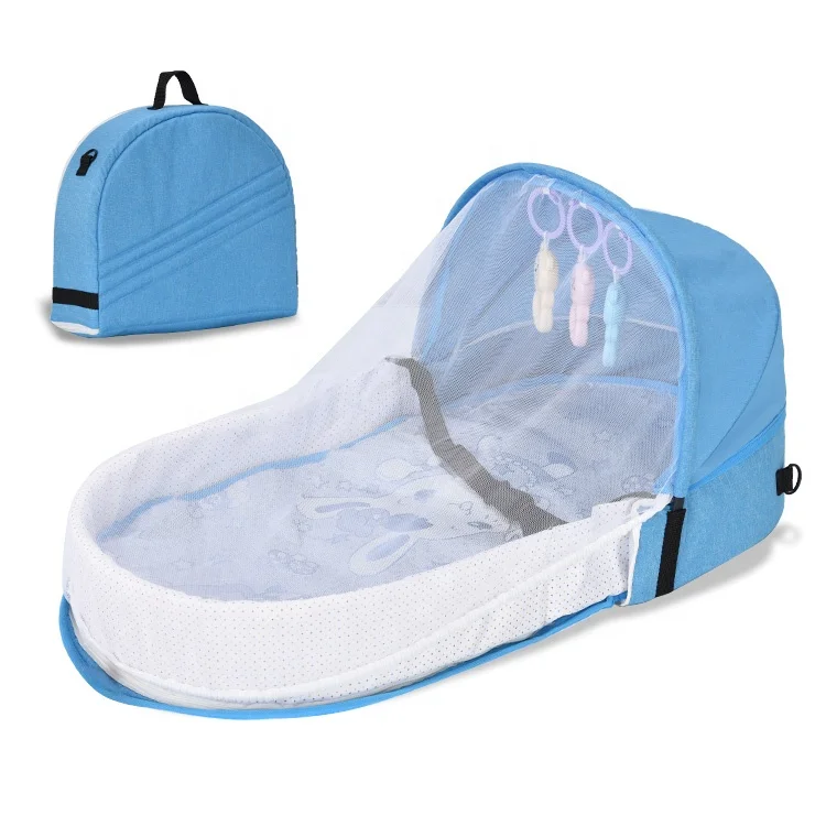 

2021 Modern wholesale Portable diaper bag baby bed folding hanging large baby stroller diaper organizer bag sleeping