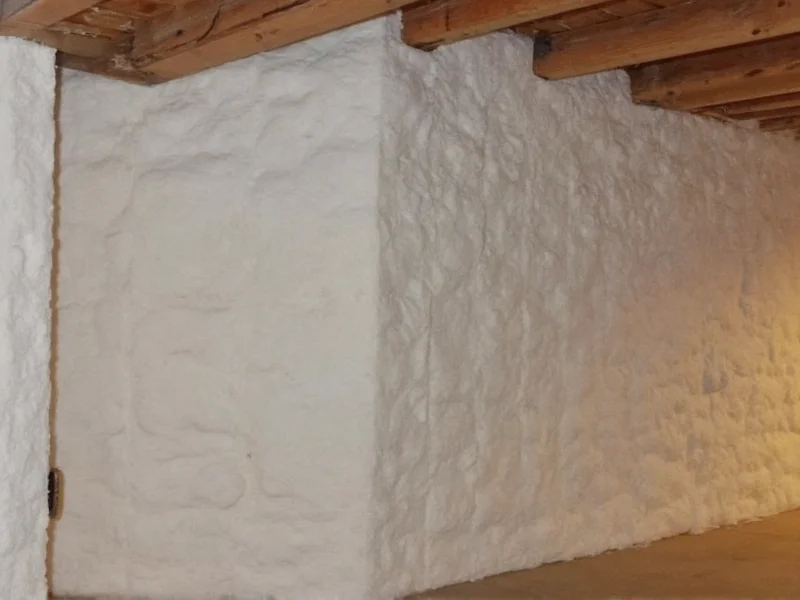 Completed DIY foam insulation project in basement