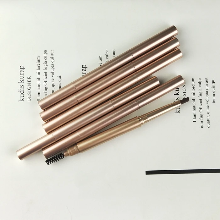 

Vegan cruelty free organic slim eyebrow pencil with brush oem custom logo for wholesale