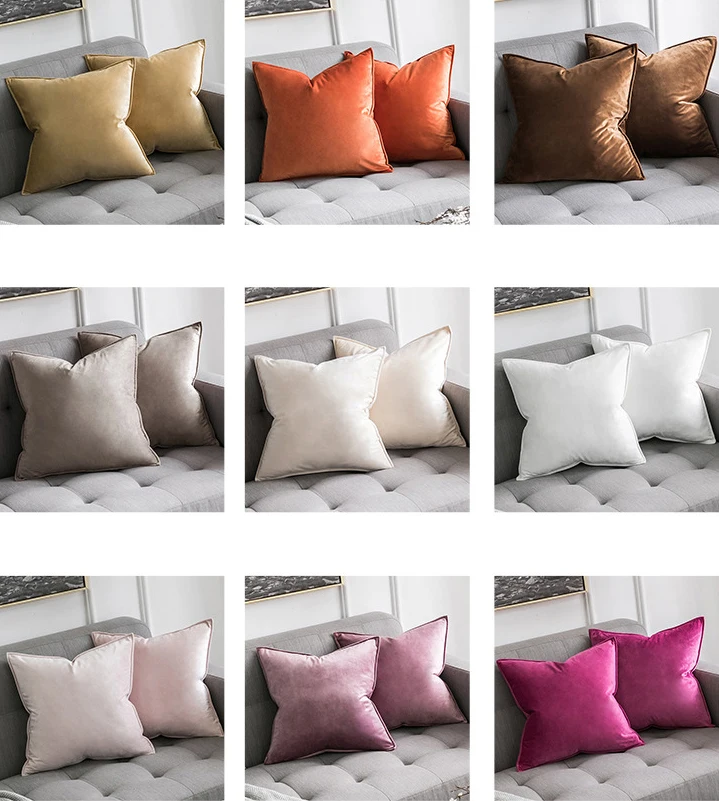Wholesale Sofa Elegant Warm Velvet Edge Throw Pillow with Cushion Case factory
