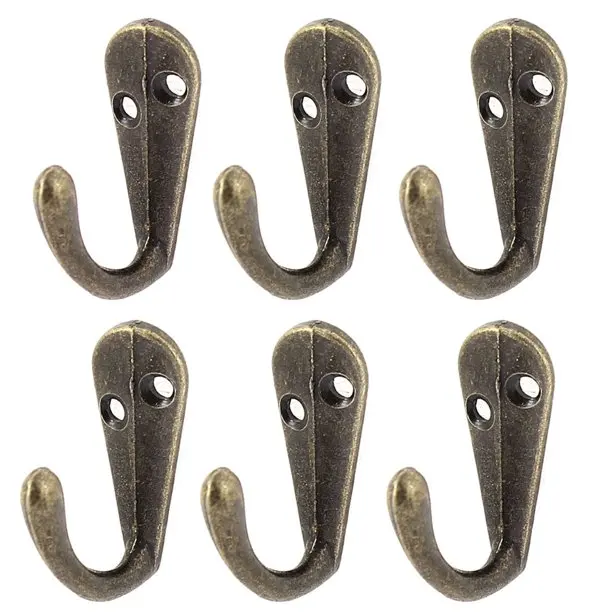 

Vintage Bronze Single Robe Hook Wall Mounted Clothes Coat Hooks Hanger Holder Rack, Bronze, sliver, gold, black etc
