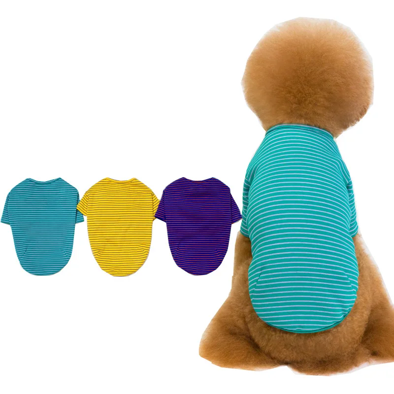 

Factory Wholesale Striped color Cute Dog Puppy Pet Hoodie Clothes for pets, Mix color