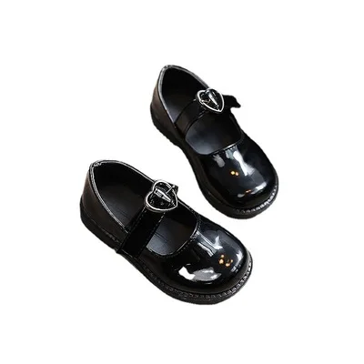 

F40521A Summer British-style fashion black student performance shoes children's casual shoes kids shoes, As picture