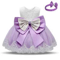 

Guangzhou Baiyun Shijing Christening Big Bow Satin Cotton Kid Birthday Lace Dress