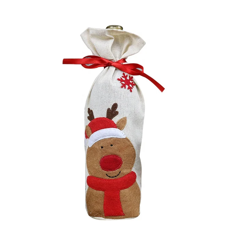 

Supplies Red Wine Bottle Set Elderly Snowman Elk Red Wine Bag Household Supplies Christmas Decorations, Old man, snowman, elk