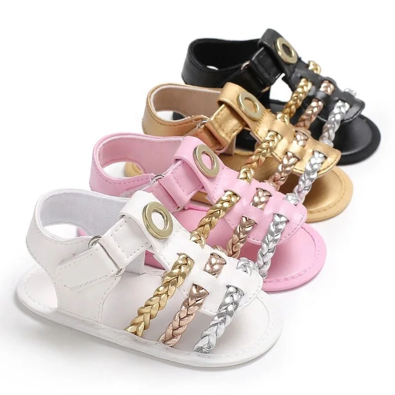 

Fashion Gold Baby Slide Little Girl Summer Party Wear Toddler Sandals