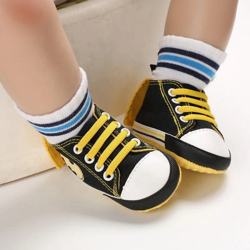 

2020 newborn 0-24 months black color soft sole canvas infant toddler prewalker baby boys shoes
