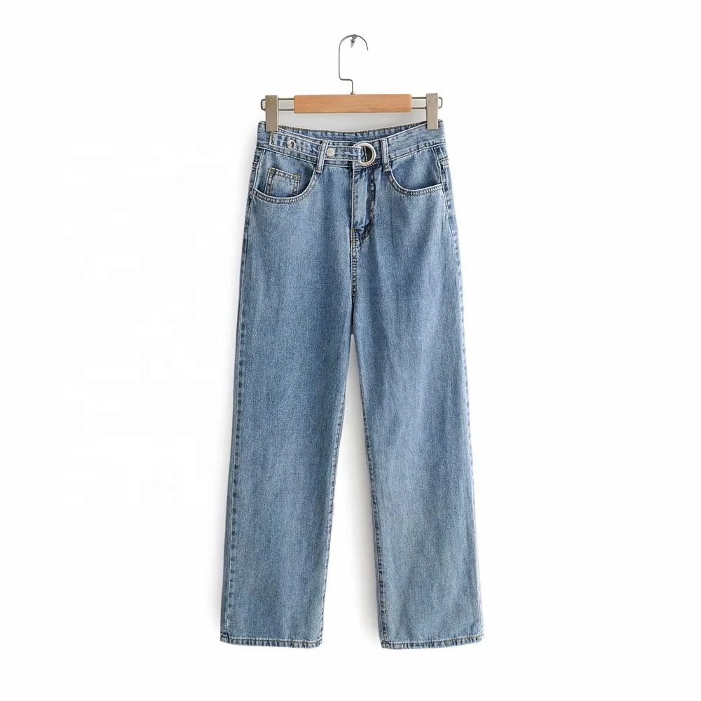 

B50901A High waist women korea style fashion jeans loose pants