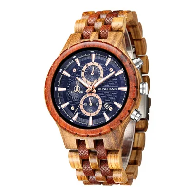 

2021 Wood Watch Men bayan kol saati Quartz Mens Watches with Luminous Hands in Wooden Gifts Box Dropshipping Custom logo, Multi colors