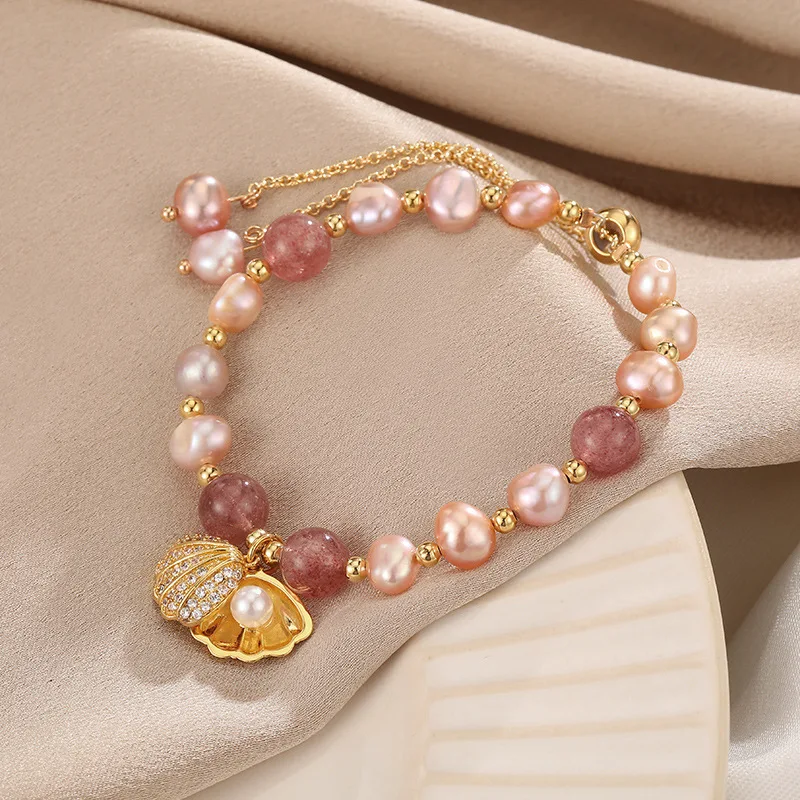 

China creative women's fashion pearl shell bracelet fashion accessories gift for lady girls, As pictures
