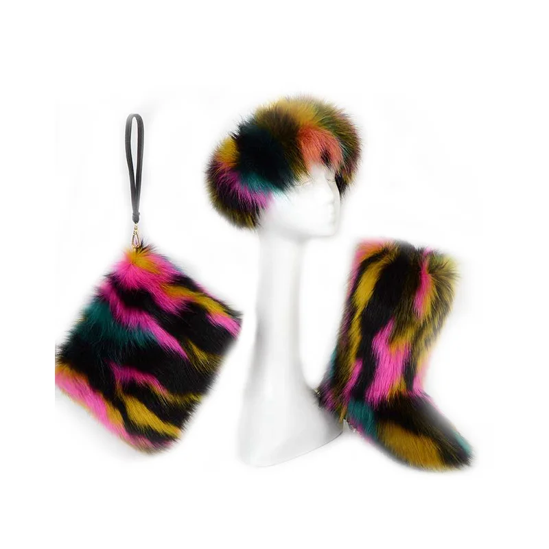 

High quality custom size fashion trend faux fur winter suit, Customized color