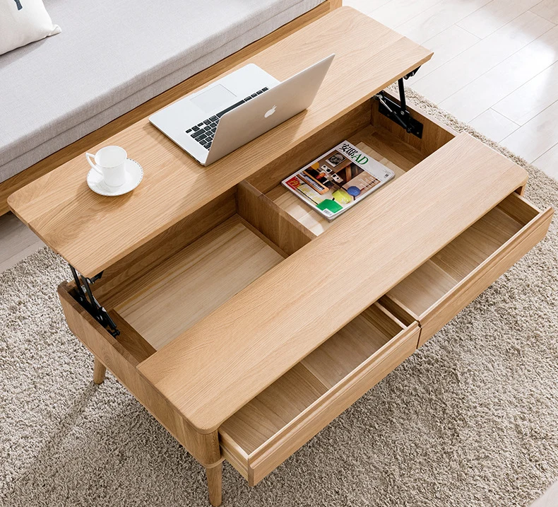 product-Nordic novel natural style modern factory outlet soild wood Elevating tea table furniture by