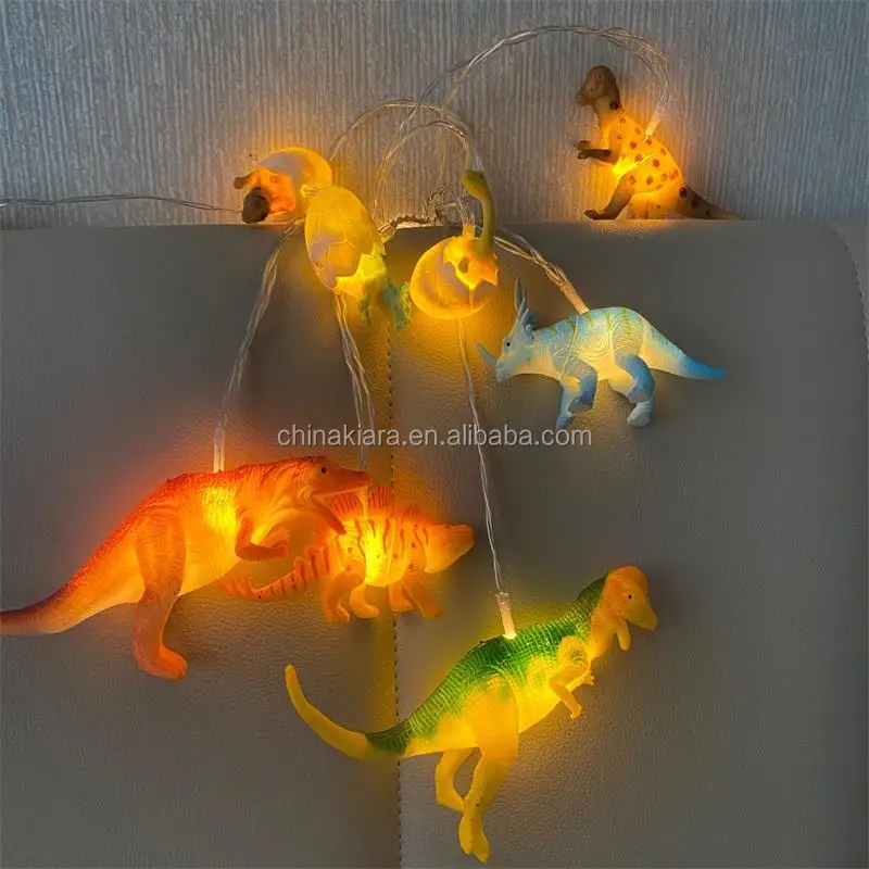 8 Dinosaur Battery String Lights Warm White Led With Timer Dinosaur