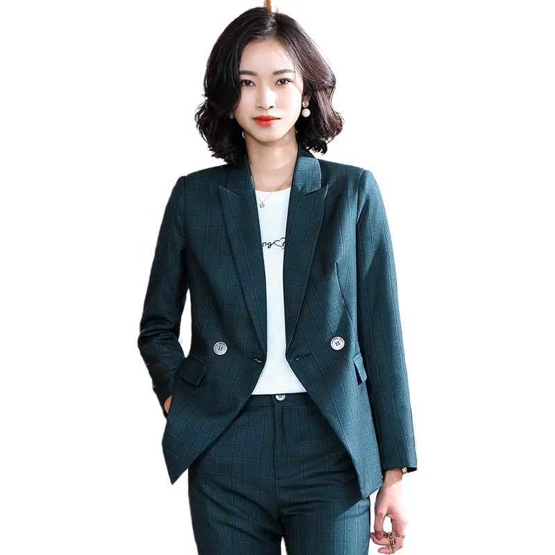 

wholesale business suit fashionable high-end leisure overalls women plaid suit
