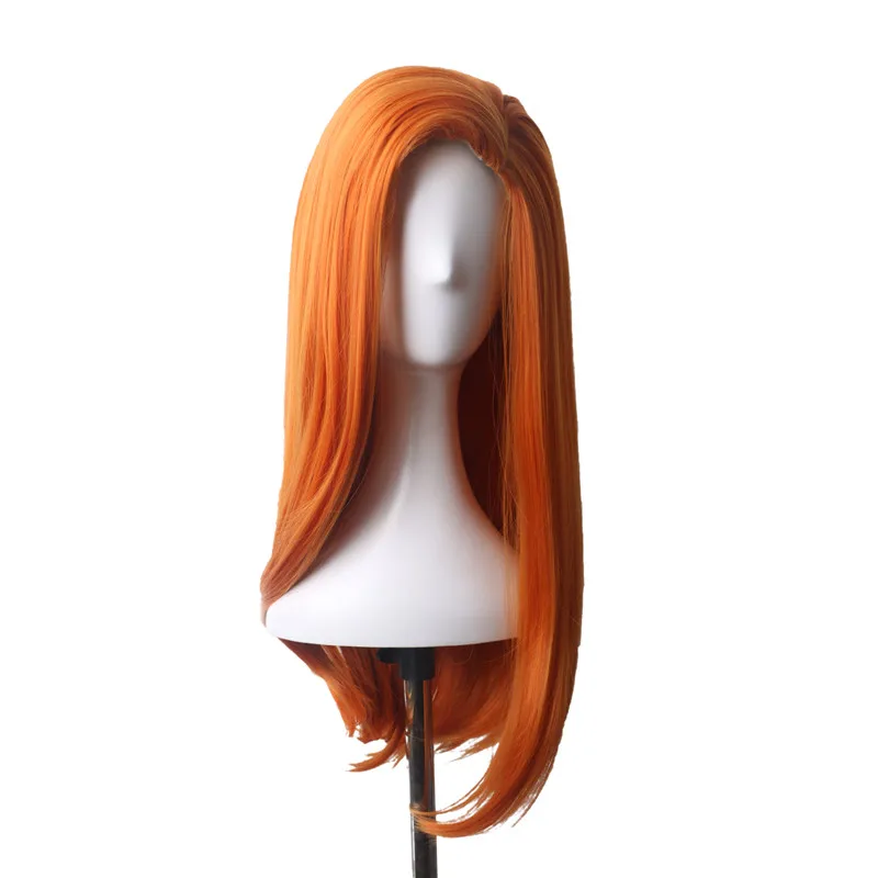 

Heat Resistant Party Anime Cosplay Wigs Synthetic Hair Long Straight Orange Wig