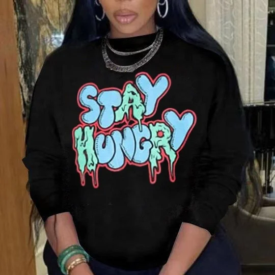 

MT265-243 Wholesale fashion letter print ladies hoodie sweatshirt ladies tops casual dresses