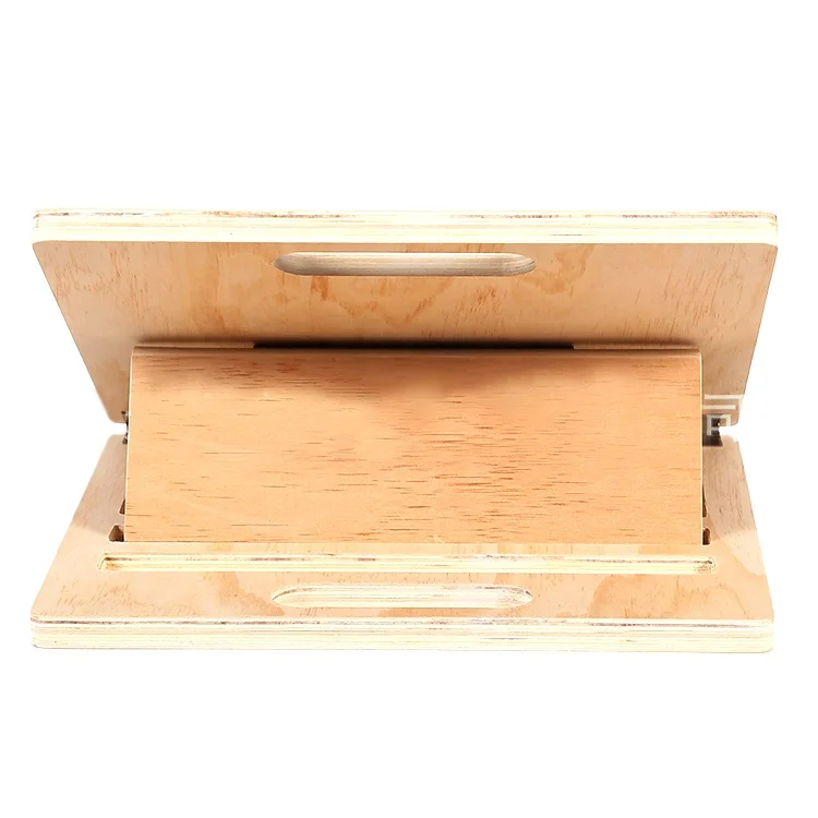 

Adjustable portable wooden slant board for sport lacing, Wooden color