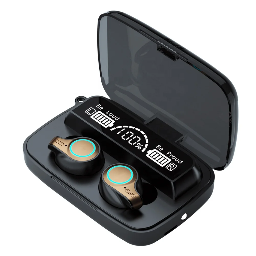 

New M18 TWS Wireless Earphone Auriculares m18 Audifonos Waterproof Mini Blutut Headset Hedfons LED Display Earbuds Sport HD Call, Balck