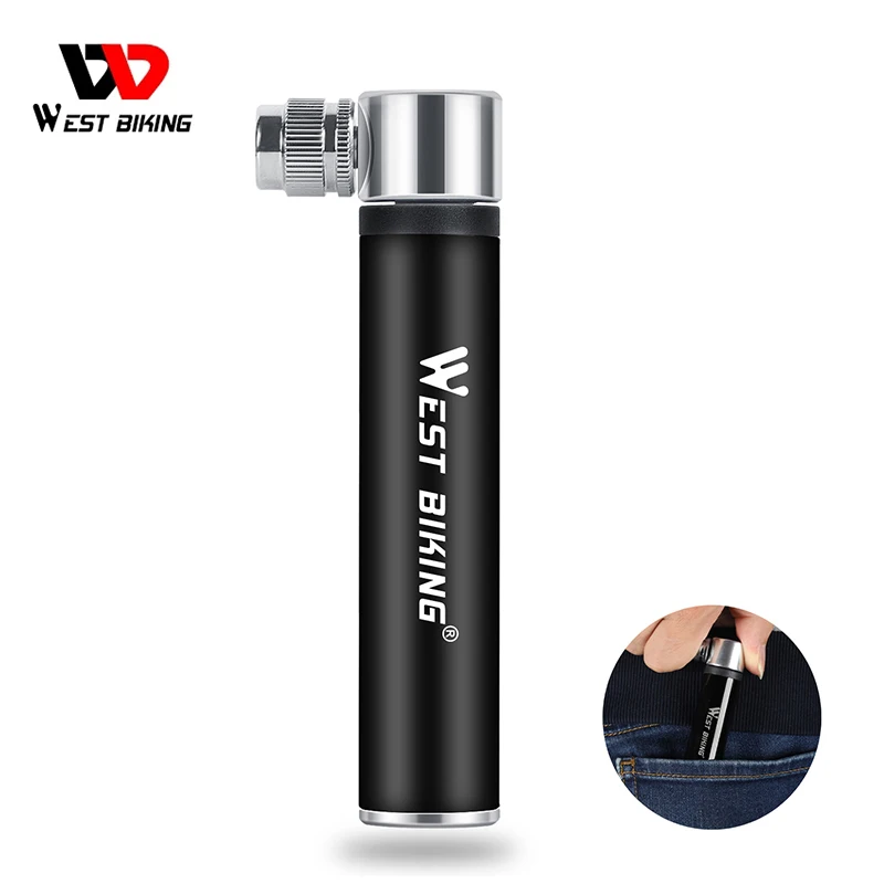 

WEST BIKING 3 Colors Portable Bicycle Mini Hand Pump Suit for 2 Kind Valve Lightweight Ball Tire Inflator MTB Mountain Bike Pump