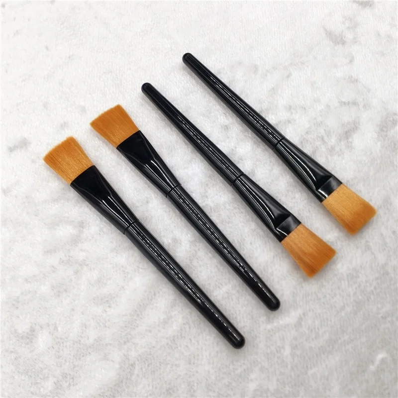 

Single Hair Face Mask Brush Black Plastic Handle Cheap Low MOQ Vegan Foundation Powder Brush DIY ODM Professional Beauty Tool