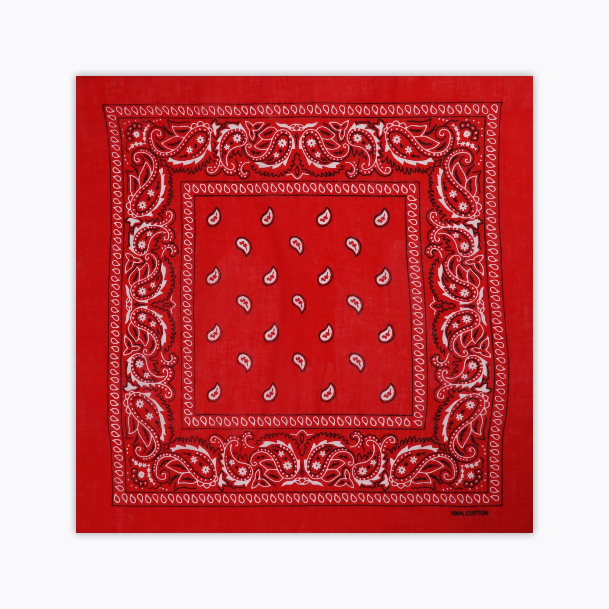 

Factory supply stock 100% cotton polyester printed square classic paisley bandana