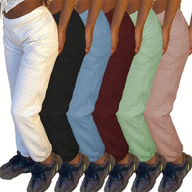 

New Tredency 2021 Good Quality Ladies Solid Color Women Trousers Winter Leisure Pants Bottom Clothing