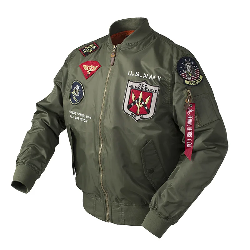 

Alephan Spring Autumn MA-1 Flying Tigers proud Eagle top Gun Air Force pilot male embroidery bomber jacket
