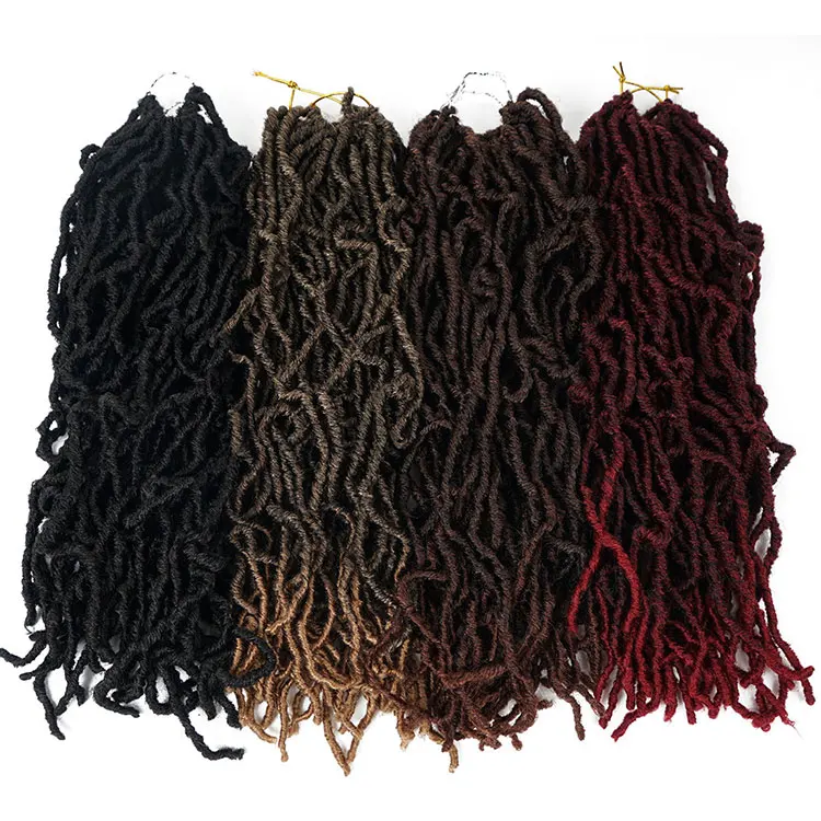 

Synthetic hair nu faux locs premium fiber long wavy hair crochet dreadlocks hair extension
