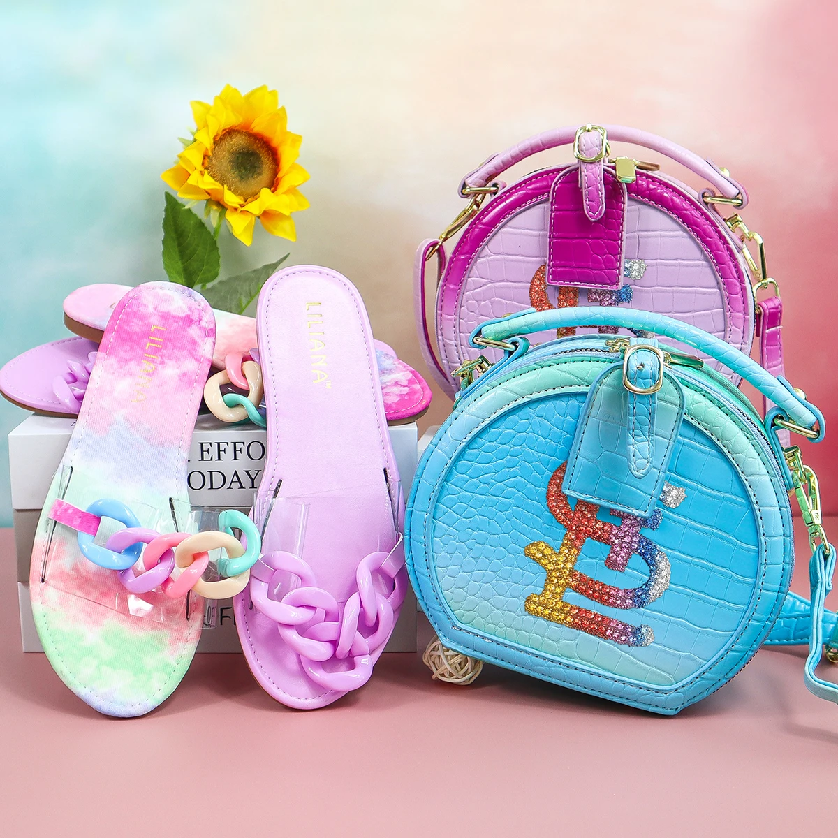 

Wholesale Matching wallets women hand bag and shoess set for women handbags, 13 colors
