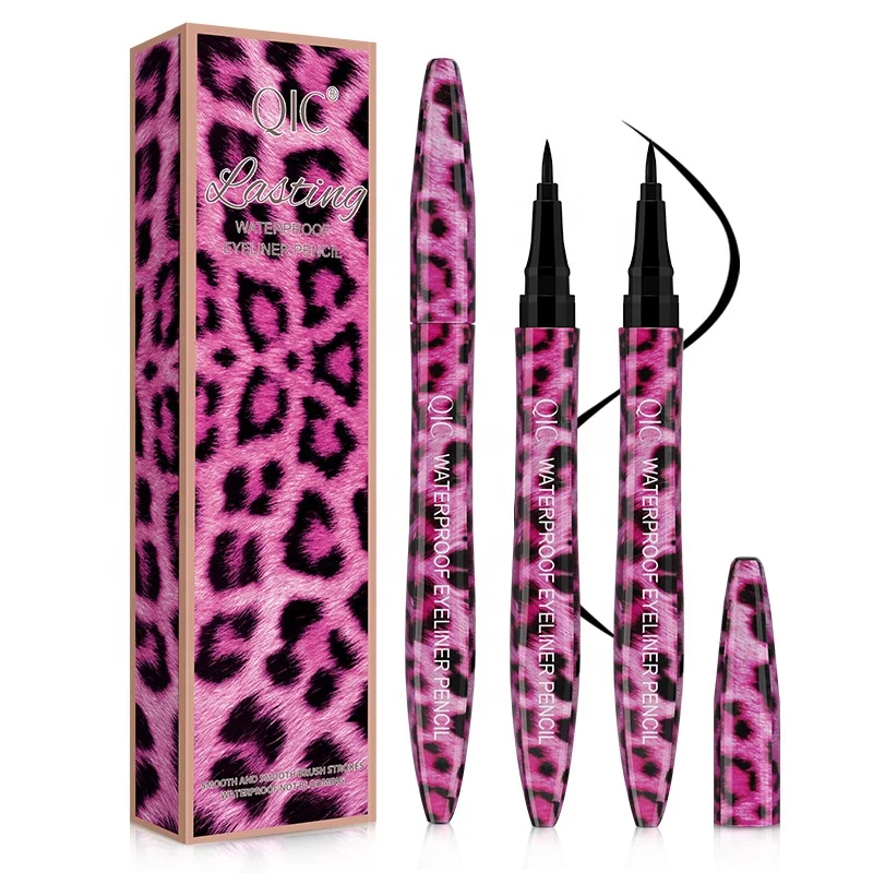 

2021Tictok Pink leopard black and brown waterproof magic tube eyeliner glue pen, Many colors