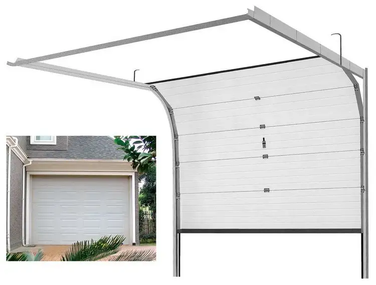 product-9x8 Aluminum Wholesales Oerhead Doble Layer with PU Sectional Garage Door-Zhongtai-img-1