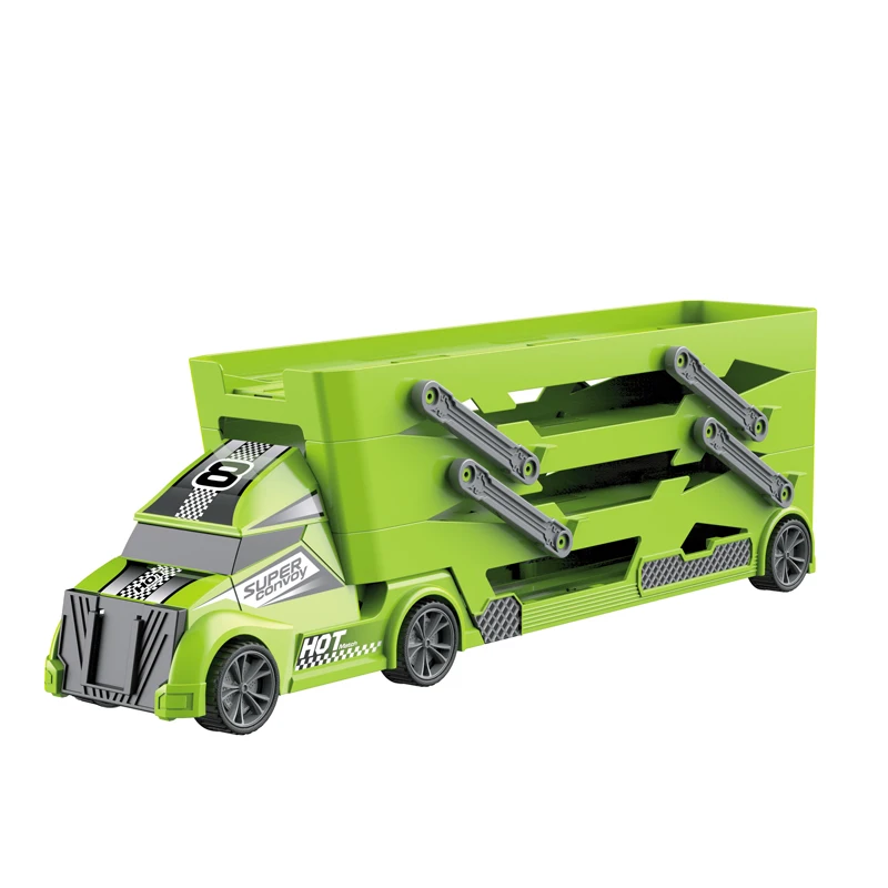 Big Plastic Truck Toy Trailer Container Truck With Alloy Car Buy