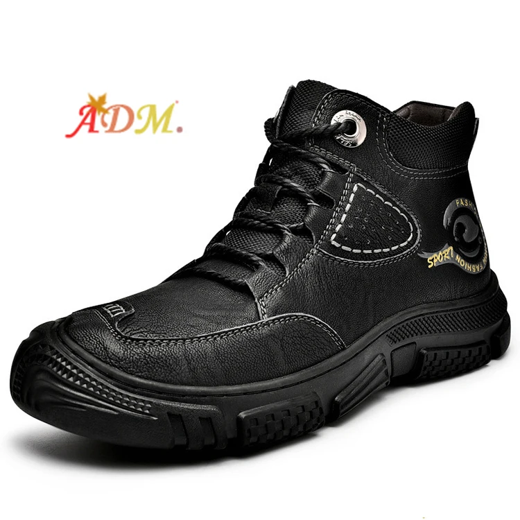 

ADM Hot Sale Men'S Shoes Sports Leather Rubber Men'S Shoes Walking Leisure Hiking Boots Tooling Boots Sneaker, 2 colors