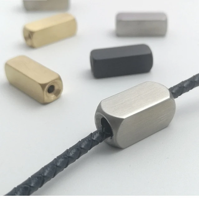 

Matte polished stainless steel jewelry accessories making cubic shape spacer beads for bracelet necklace DIY 6*16*2.2mm, Silver / gold / black / black / rose gold / blue ...