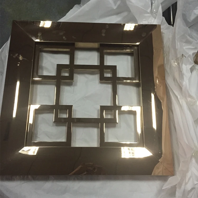 High Quality Custom Design Gold Brushed Stainless Steel Laser Cut Room Divider Metal Room Partition
