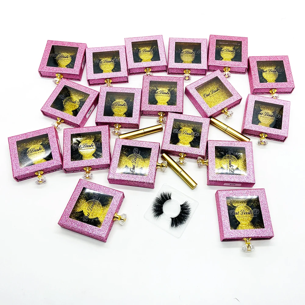 

free sample wholesale 15mm 20mm 25mm private label fluffy and natural 3D mink magnetic eyelashes with eyeliner