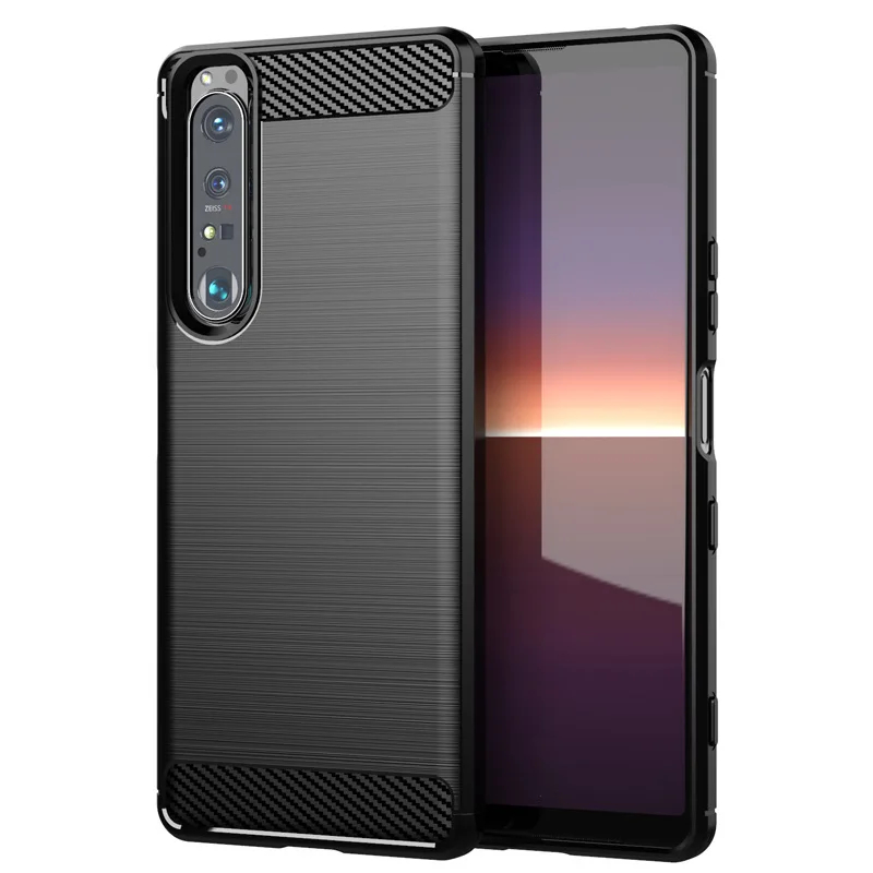 

Brushed Surface Soft Tpu Carbon Fiber Mobile Phone Case For Sony Xperia 10 iii 1 iii