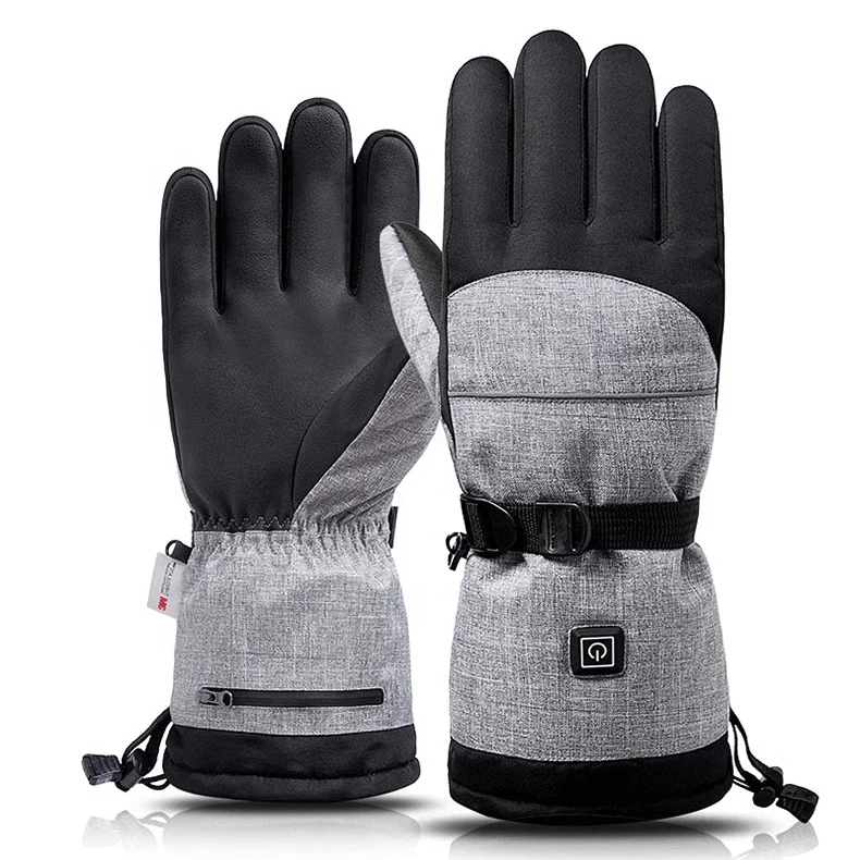 

Electric Heated Winter Gloves Screen Touchable Ski Gloves Motorcycle gloves, Grey