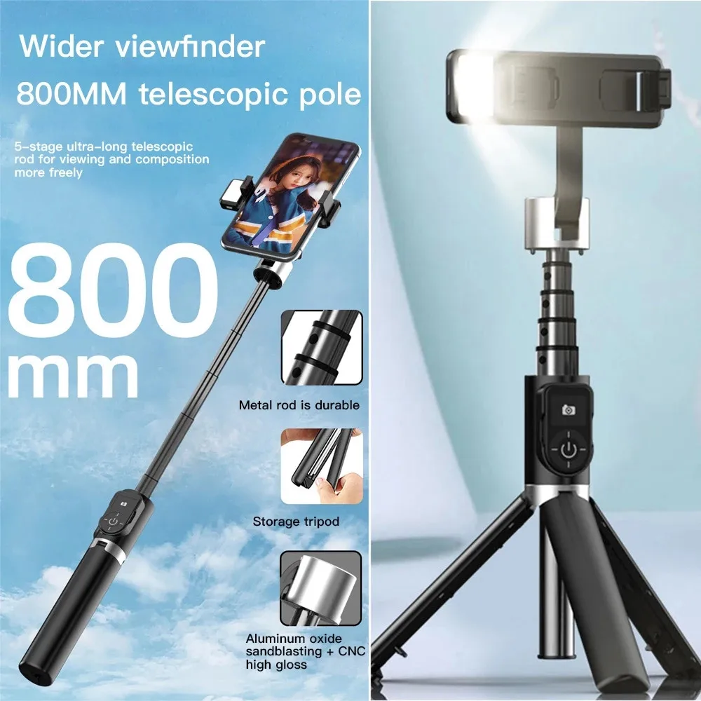 

P70D Bt Selfie Stick Tripod Fill light Video Record Support Universal Adjustable Direction Smartphone Stabilizer Vlog