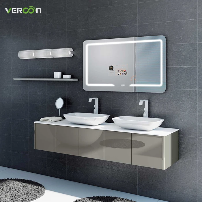 

Luxury smart home waterproof bathroom mirror TV intelligent LED light mirrors built in Android system with Wifi