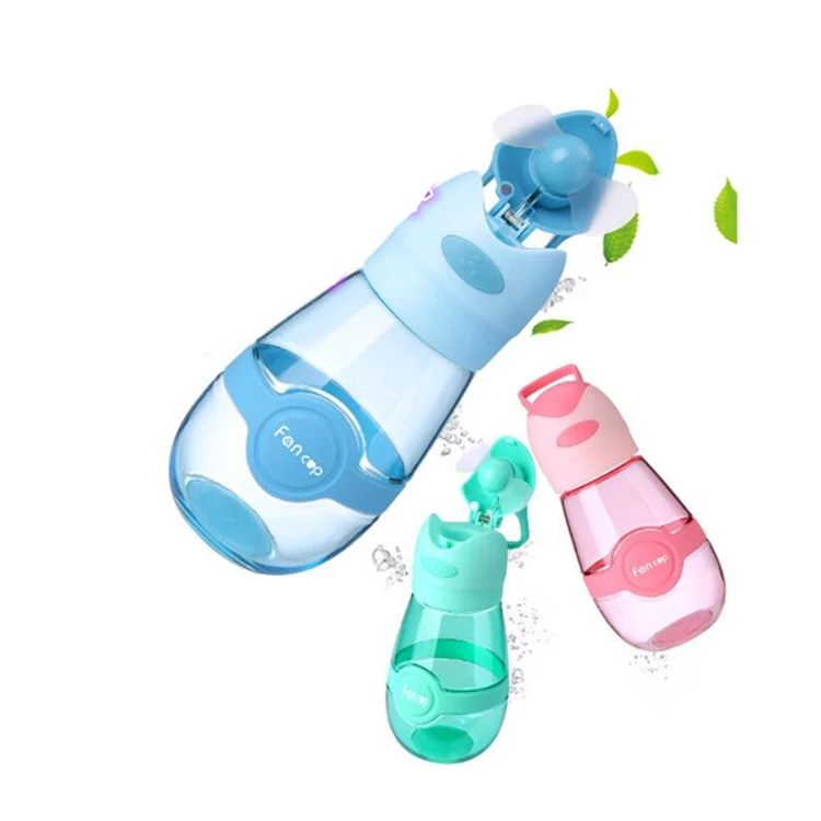 

Plastic water bottle ,AJVh handheld water with fan for sale, Blue, pink, green