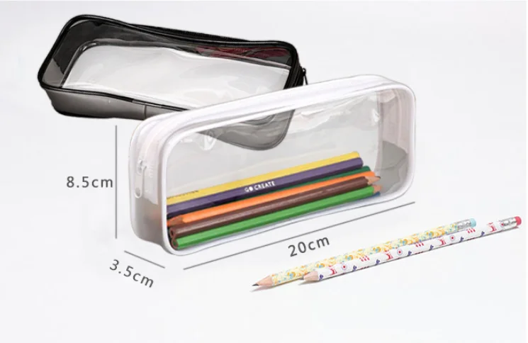 
Clear Pencil Case /Transparent PVC Big Capacity Pencil Pouch/ Pen Bag Cosmetic Pouch with Zipper for School Office 