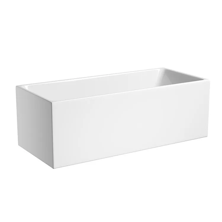 product-1-1 free-standing-acrylic-bathtub-am012-side-view-white-rectangular-straight-wall-gloss